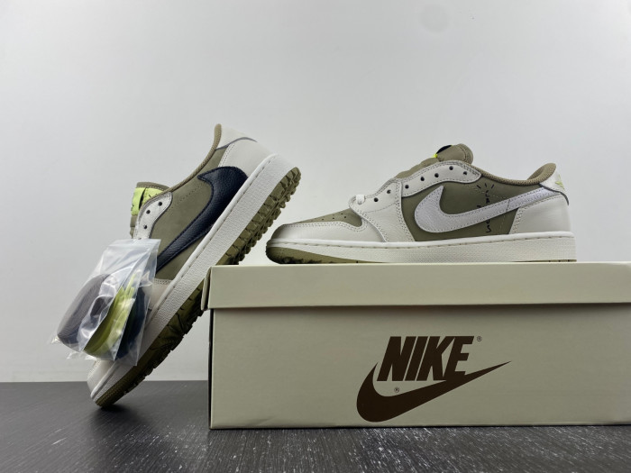 Air Jordan 1 Retro Low Golf Travis Scott Neutral Olive  FZ3124-200