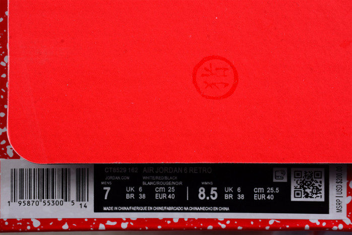 Air Jordan 6 Red Oreo -CT8529-162