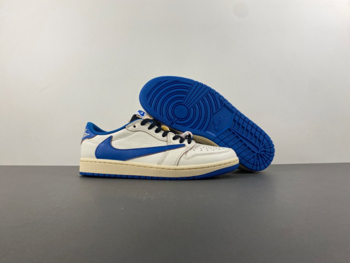 Air Jordan 1 Retro Low OG SP Fragment x Travis Scott Sail Military Blue DM7866-104
